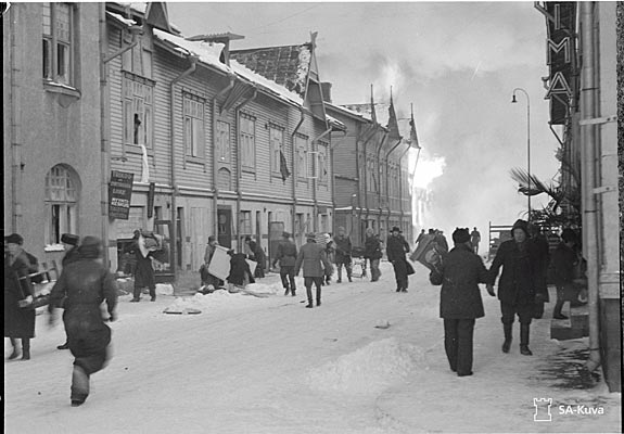 Tampere on fire during the winterwar 1939-1940